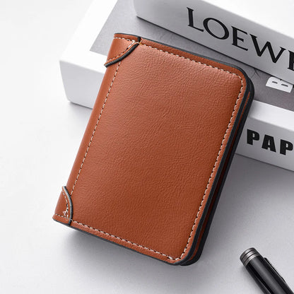 1Pc New Ultra-thin Mini Soft PU Leather Credit Card Wallet Holder Short Vertical High Quality Men's Wallet Beauty World Shop