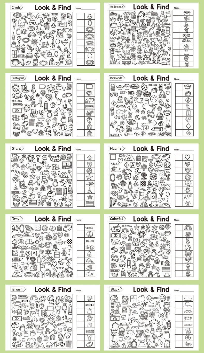 Children's Search for Items Game, Enhance Visual Perception, Fun Coloring Book, Focus and Attention, Handwriting Exercise Book Beauty World Shop
