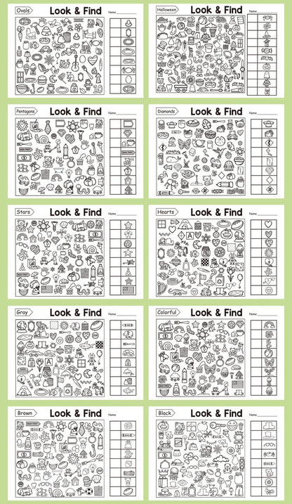 Children's Search for Items Game, Enhance Visual Perception, Fun Coloring Book, Focus and Attention, Handwriting Exercise Book Beauty World Shop