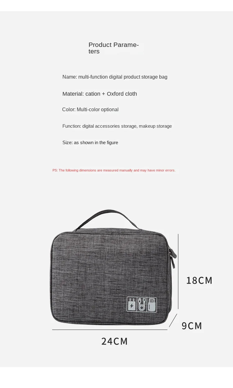 Travel Electronic Digital Storgage Bag Multi-Function Earphone Data Cable Charger Accessory Bag Multi-Layer Power Hard Disk Prot Beauty World Shop