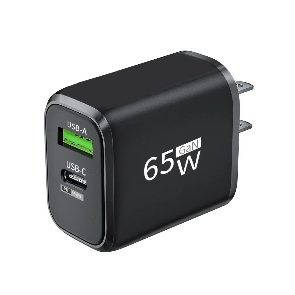 USB Charger 65W GaN Type C Fast Charging PD Power Adapter Quick Charger 3.0 For iPhone 15 Xiaomi POCO Samsung Oneplus Beauty World Shop