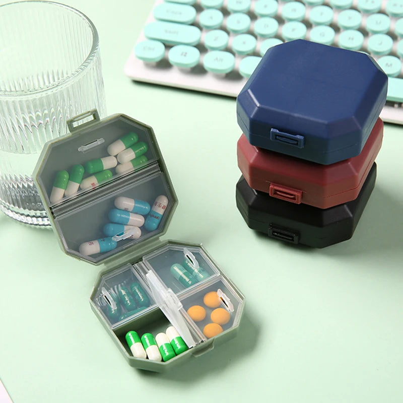 10 Compartments Travel Pill Organizer Pocket Portable Pill Storage Box Case Daily Pill Container or Purse Fish Oil Medicine Beauty World Shop