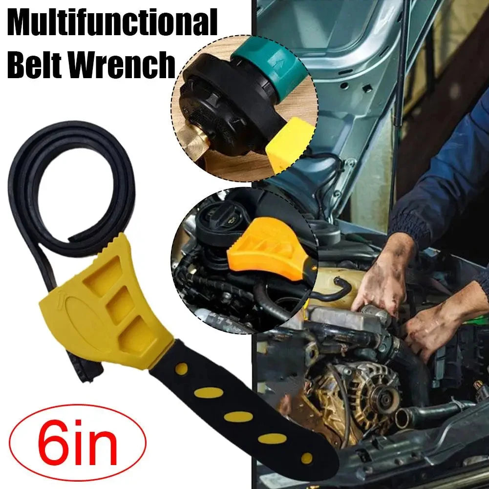 Multifunctional Belt Wrench Adjustable Rubber Strap Jar Wrench Tool Opener Wrench Cartridge Pipe Wre Filter Oil Disassembly 6in Beauty World Shop