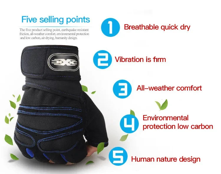 1Pair Gym Gloves for Men Women Fitness Weight Lifting Wristband Gloves Training Sports Exercise Cycling Glove Shockproof Beauty World Shop