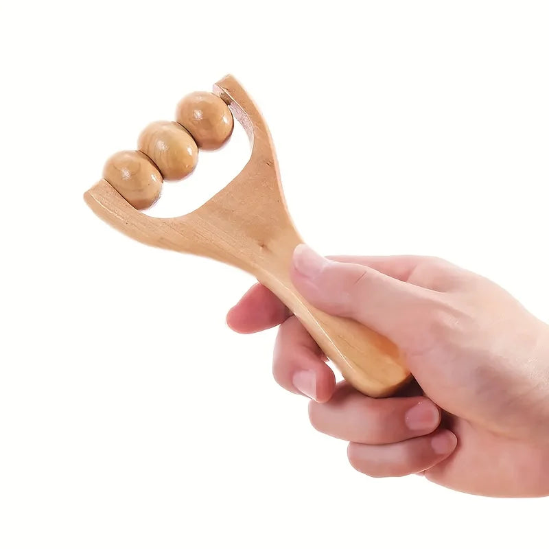 1pc wooden massager, compact shoulder and leg roller massage, suitable for whole body, face and neck. Beauty World Shop