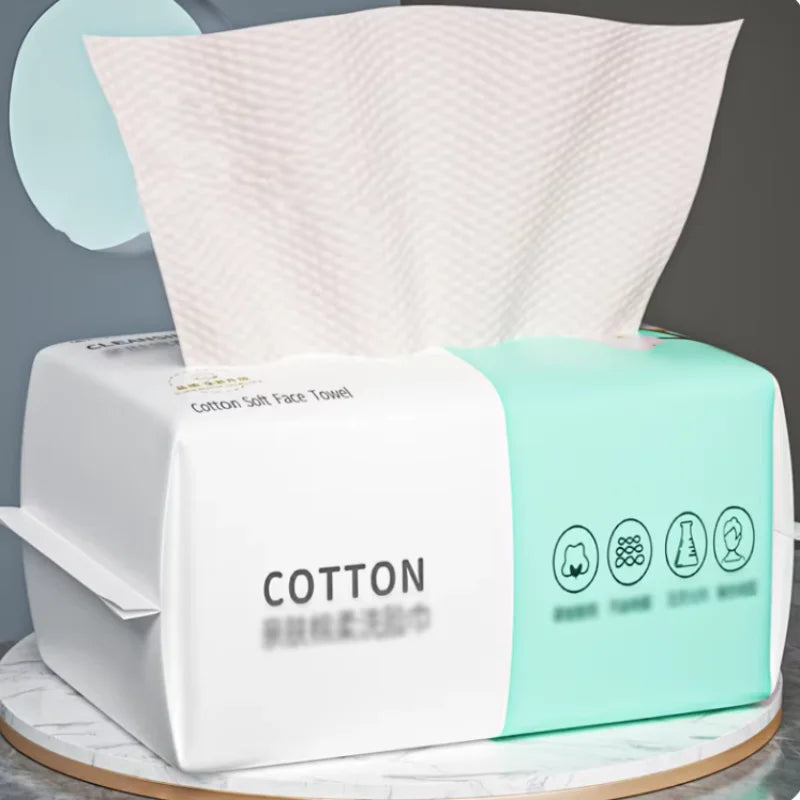 Reusable thickened face towel One pack of 100 pieces per pack Travel cleanser, wet and dry makeup remover, cotton soft fabric Beauty World Shop