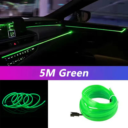 5M Car Interior Led Strip Light Neon EL Wiring Decorative Lamp For Auto DIY Flexible Ambient Light USB Party Atmosphere Diode Beauty World Shop