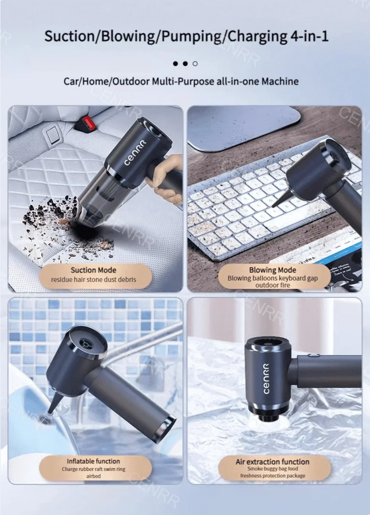 CENRR Car Vacuum Cleaner High Suction 210000PA Wireless Vacuum Cleaner Cordless Vacuum Cleaner High Pressure Cleaning Machine Beauty World Shop