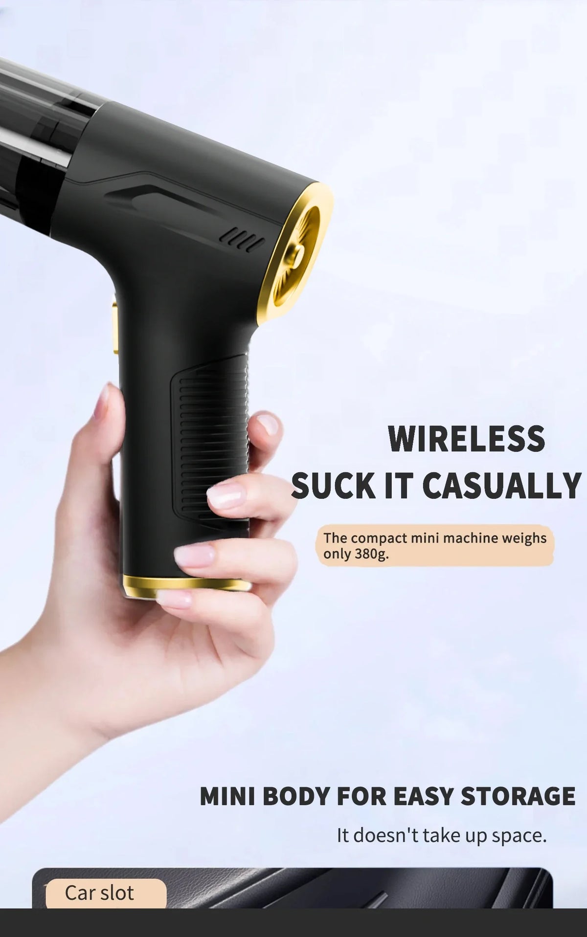 CENRR 98000PA Powerful Mini Car Vacuum Cleaner Cordless Wireless Car Cleaner HandHeld Portable Vacuum Cleaner Air Gun Beauty World Shop