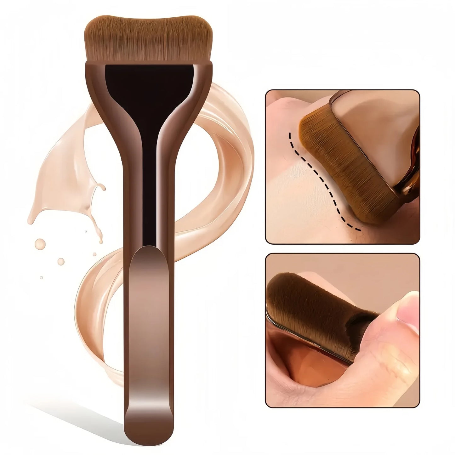 New 2Pcs Professional Foundation Makeup Brushes Soft Dense Hair for Blending Liquid, Cream Flawless Powder Makeup Beauty Tools Beauty World Shop