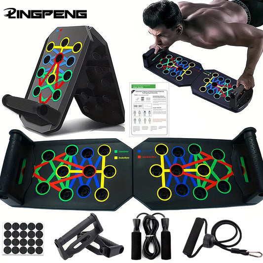 Portable Multifunctional Push-up Board Set With Handles Foldable Fitness Equipment For Chest Abdomen Arms And Back Training Beauty World Shop