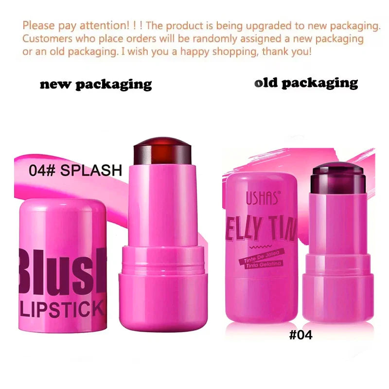 4 Colors Jelly Blush Stick Lip Balm Eyeshadow 3-in-1 Multi-Use Matte Blush Moisturize Brighten Lip Gloss Beauty Trend Shop