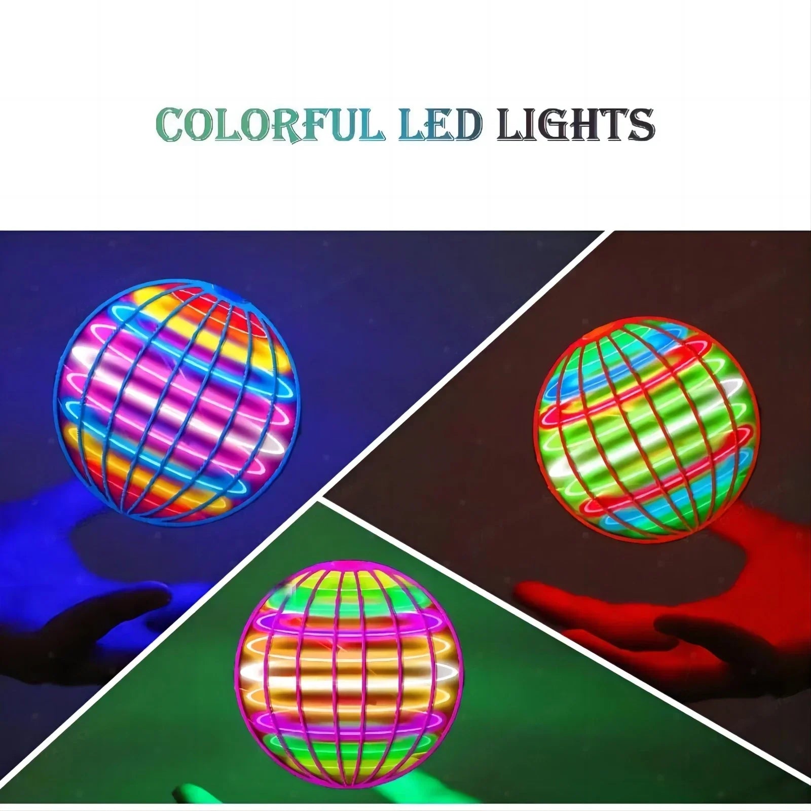 Flying Ball Children's Hand Controlled Color LED Cosmic Globe 360 ° Rotating Suspension Ball Suitable for Indoor and Outdoor Toy Beauty Fashion