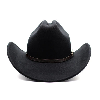 Vintage Western Cowboy Hat For Men's Gentleman Lady Jazz Cowgirl With Leather Wide Brim Cloche Church Sombrero Hombre Caps Beauty World Shop