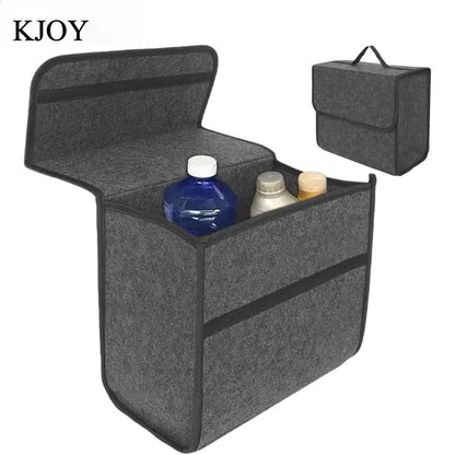 1pc Car Storage Felt Box For Dark Gray Anti Slip Storage Tools Towels Car Accessories Universal Foldable High-Quality Felt Box Beauty World Shop