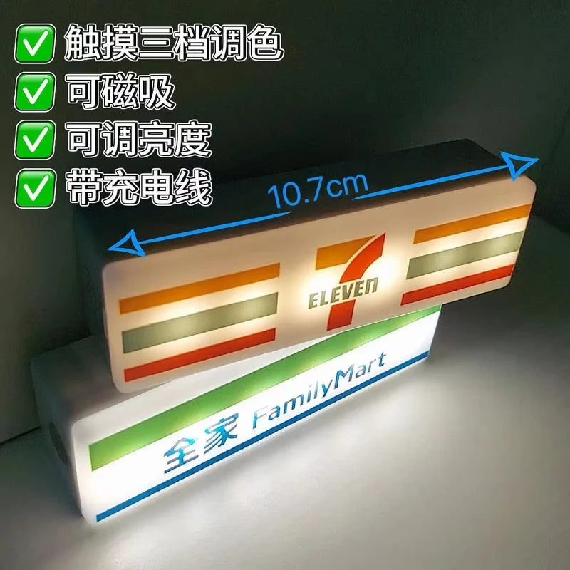 Hot Convenience Store Fridge Magnet Miniature Model Magnetic Attraction Decorate Night Light Atmosphere Light Glowing Signboard Beauty World Shop