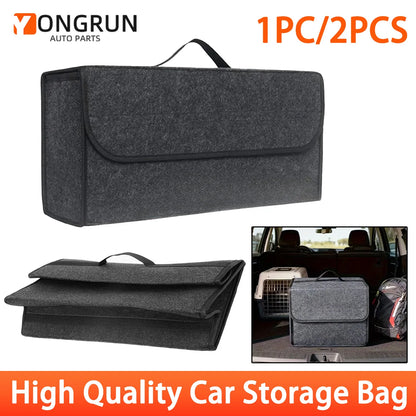 YONGRUN 1/2PCS Car Folding Storage Bag Trunk Felt Cloth Storage Bag Foldable Felt Box Portable Multifunctional Storage Bag Beauty World Shop