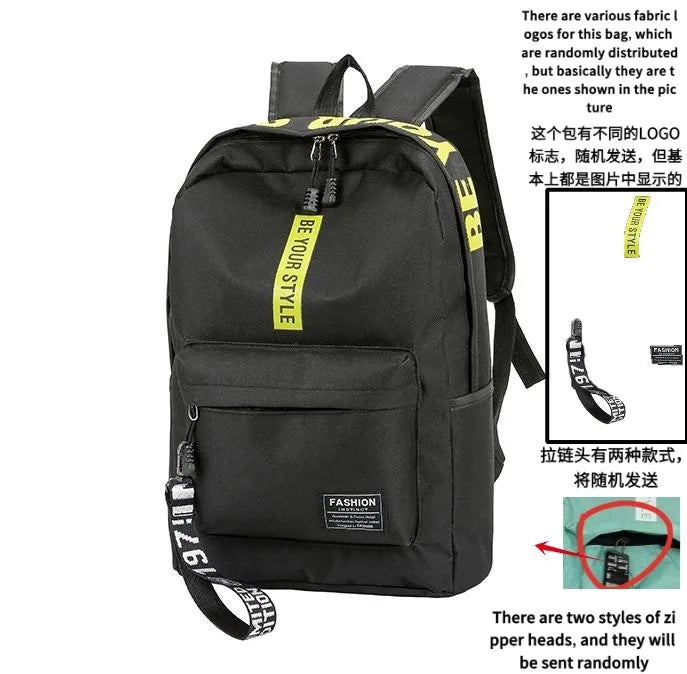 Fashion trend backpack backpack for men and women junior high school high school student bag large capacity korean version of th Beauty World Shop