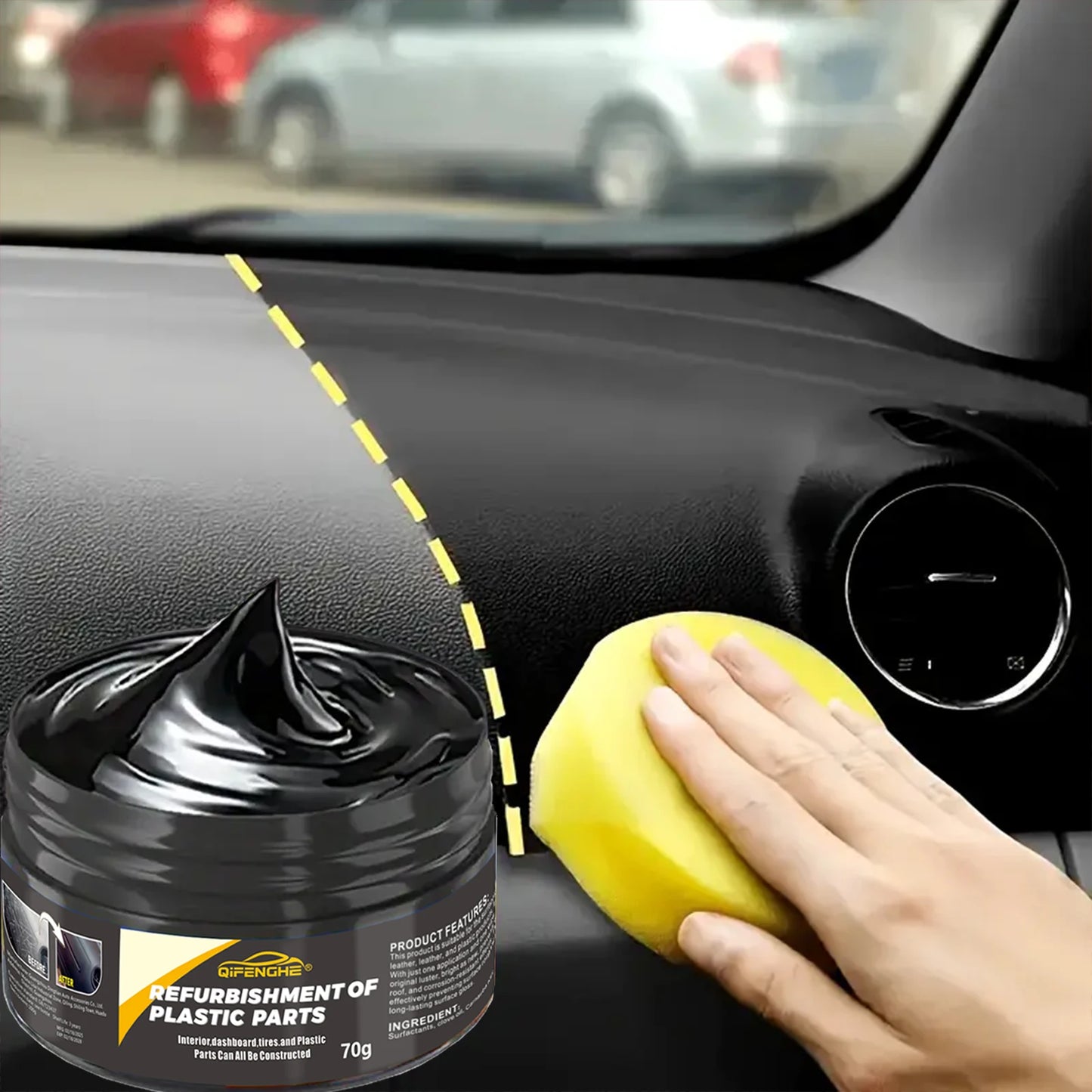 automotive plastic repair agent-interior and exterior plastic polishing wax, scratch repair anti-aging cream, suitable for tires Beauty World Shop
