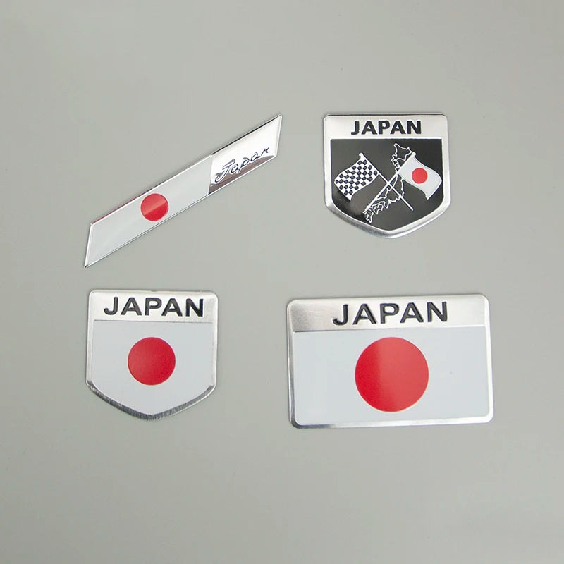 1pcs Metal Car Stickers Multi-style Japan National Flag Motorbike Universally self-adhesive Decoration Styling Emblem Beauty World Shop