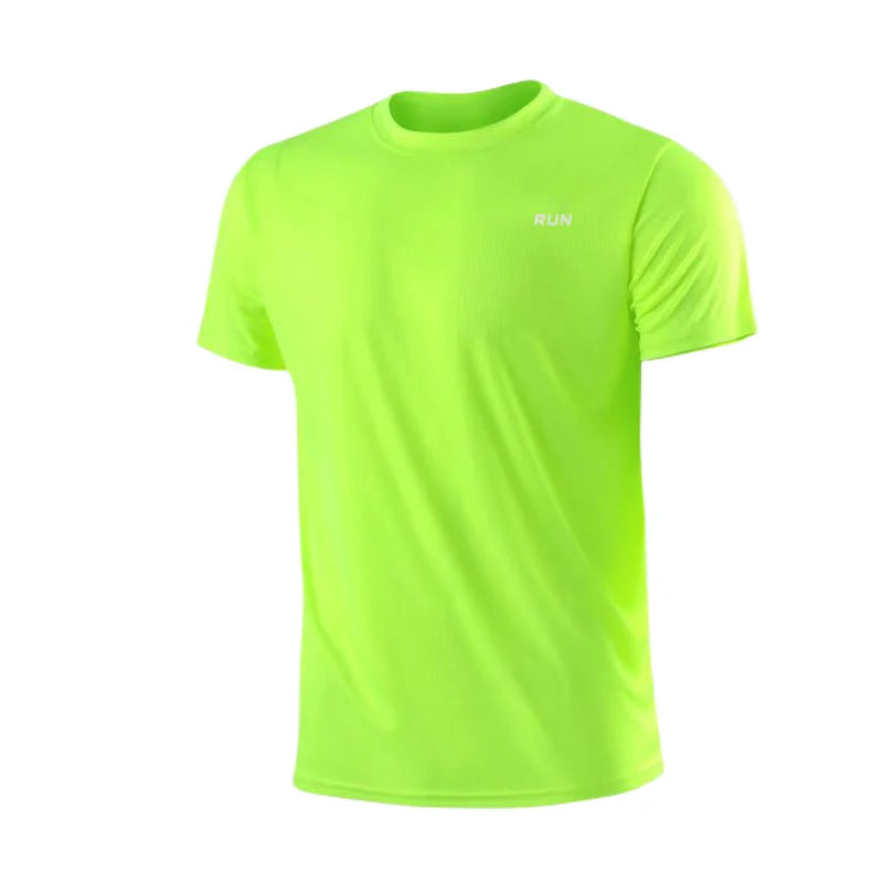 Men's Quick Dry Short Sleeve Gym Running Moisture Wicking Round Neck T-Shirt Training Exercise Gym Sport Shirt Tops Lightweight Beauty World Shop
