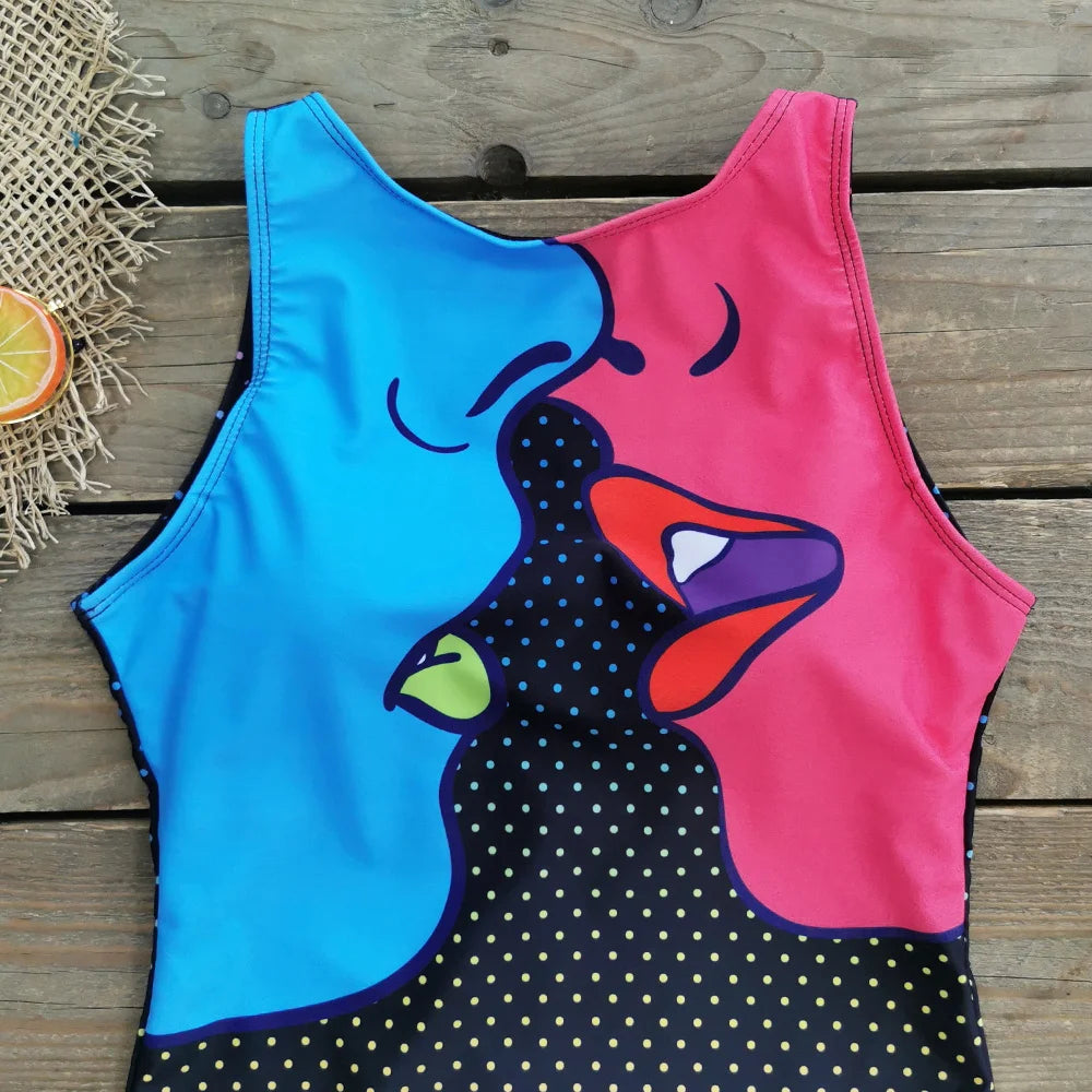 2026 New Printed One-piece Swimsuit Classic Printed Lace Up Swimsuit Women's Push Up Flower One-piece Suit Beach Wear For Female Beauty World Shop