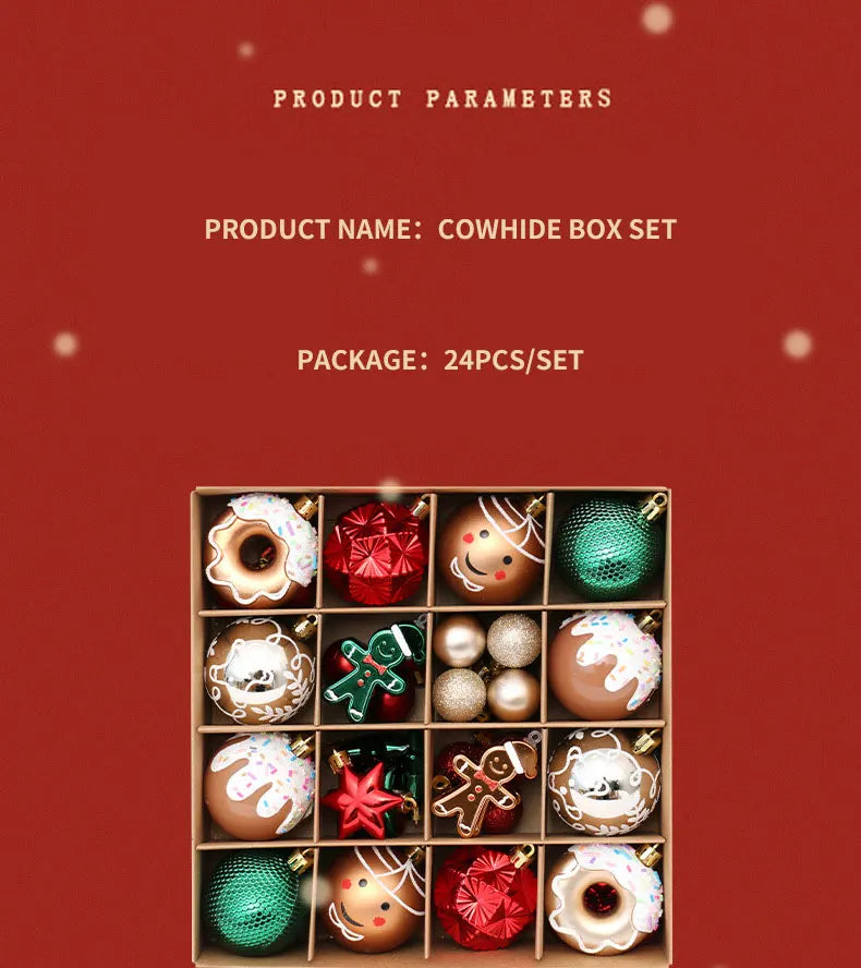 Christmas decoration: 42 exquisite painted Christmas balls in magenta, green, and gold, Christmas tree pendant set Beauty World Shop