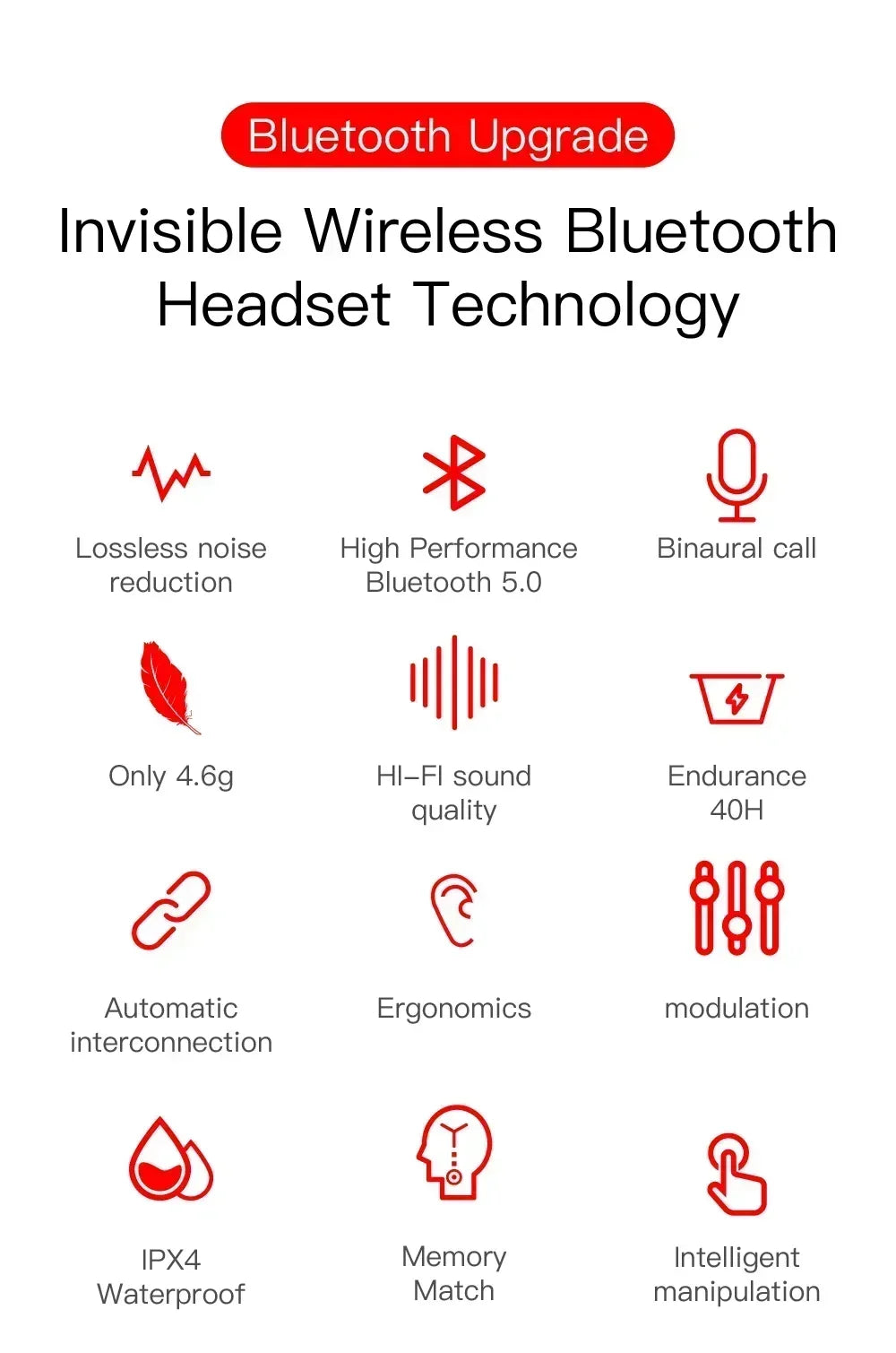 E6S Wireless Bluetooth Earphones TWS Bluetooth Headset Wireless Earbuds Noise Cancelling Earphones with Microphone Headphones Beauty World Shop
