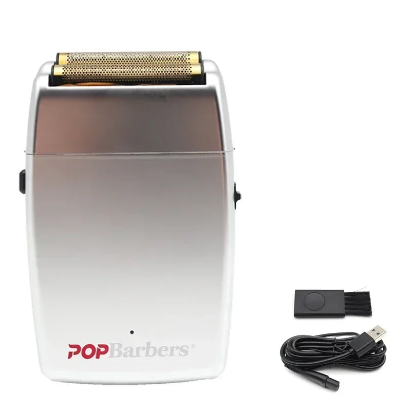 11000 RPM POP Barbers P620 Professional Electric Men's Beard Trimmer Double Foil Shaver Electric Shaver USB Hair Cutting Machine Beauty World Shop