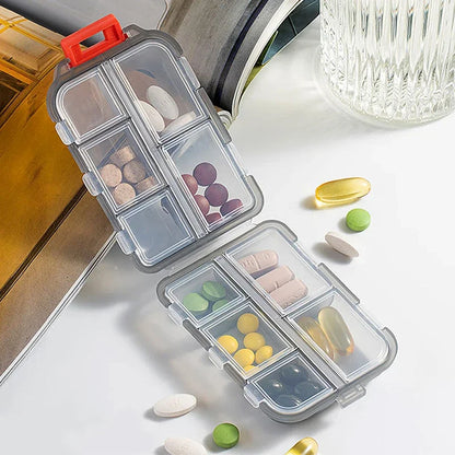 10 Compartments Travel Pill Organizer Pocket Portable Pill Storage Box Case Daily Pill Container or Purse Fish Oil Medicine Beauty World Shop