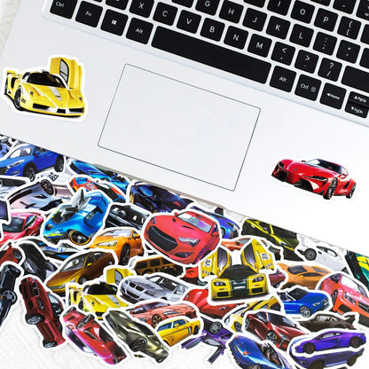 50pcs Cool Car Sticker, Racing Car Sticker and Decals for Kids, Phone Case, Guitar, Scooter, Laptop, Kettle Decoration Stickers Beauty World Shop