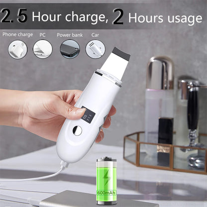 Ultrasonic Face Scrubber Facial Peeling Skin Scrubber Deep Facial Cleaning Spatula Acne Pore Ultrasonic Scrubber Facial Cleanser Beauty World Shop