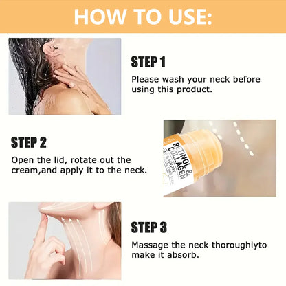 Retinol and Collagen Facial Neck Cream, Lifting Neck, Firming and Moisturizing Skin, Powerful Moisturizing Neck and Facial Skin, Brightening Neck Texture Beauty World Shop
