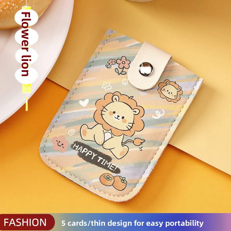 Vintage Oil Painting Pull Out Card Holder One Piece Women's Compact Ultra Thin Mini Cartoon New Style Niche Design Card Case Bag Beauty World Shop