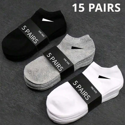 5/10 /20/30 Pairs Unisex Casual Plain Color Boat Socks Thin Breathable Comfy Anti Odor Sweat-absorbing Ankle Socks For Men Women Beauty World Shop