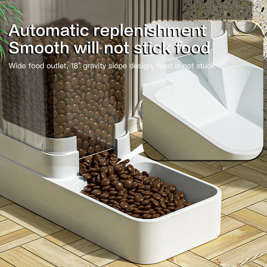 Large Capacity Automatic Gravity Pet Feeder and Water Dispenser Dual Bowl Leak Proof for Cats Dogs Home Travel Feeding Station Beauty World Shop