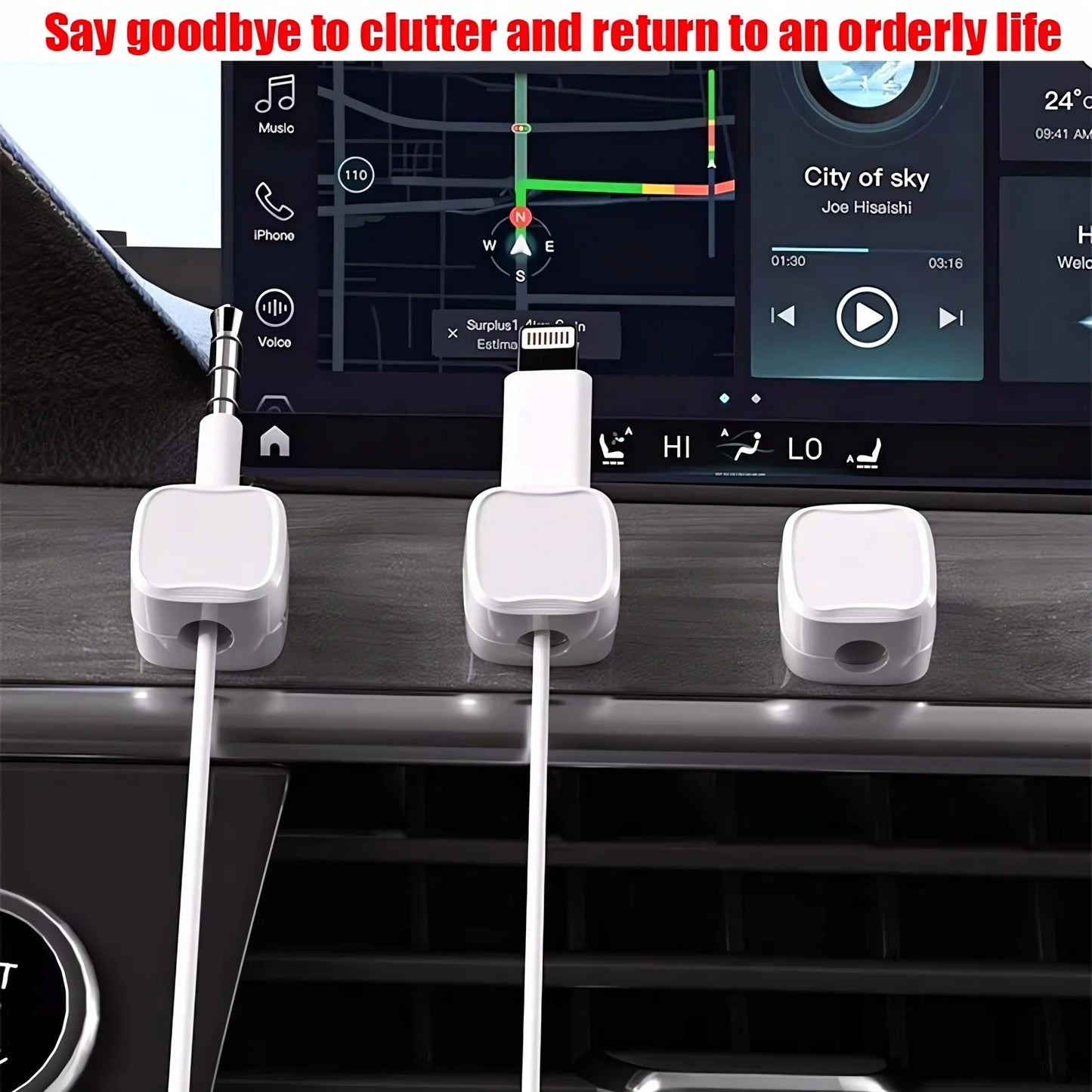 10Pcs Magnetic Cable Holder Self Adhesive Cord Clip Smooth Pulling Charging Cable Keeper Wire Clip for Car/Home/Office Beauty Trend Shop