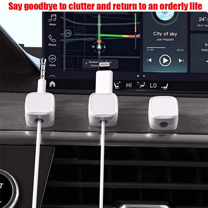 10Pcs Magnetic Cable Holder Self Adhesive Cord Clip Smooth Pulling Charging Cable Keeper Wire Clip for Car/Home/Office Beauty Trend Shop