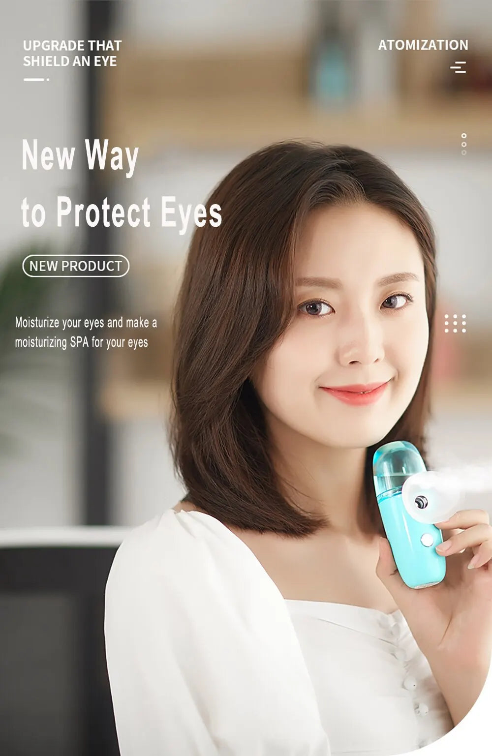 Eye Moistener Nano Spray Glasses Dry And Astringent To Relieve Fatigue Portable Usb Charging Eyewash Dry Eye Atomization Beauty World Shop