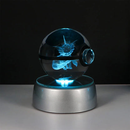 Pokemon Crystal Ball Pikachu Gengar Eevee Mewtwo Lacario Anime Game Pokeball Led Night Light Base Kids Birthday Gift Home Decor Beauty World Shop