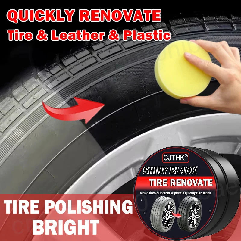 50g Tire Coating Wax Car Tire Retreading and Film Plating Cream Tire Shine Coating Wax Auto Rubber Parts Shiny Paste Anti-Aging Beauty World Shop