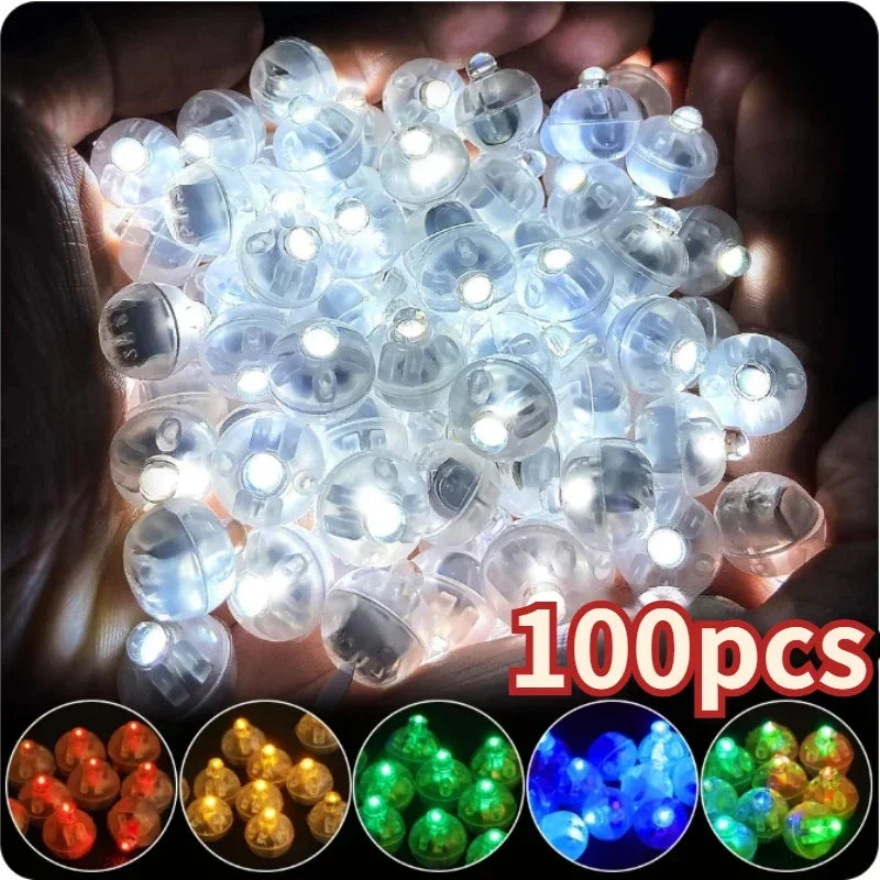 100/10Pcs Mini LED Balloon Light Colorful Flashing Luminous Tumbler Ball Lamp Lantern Light Christmas Wedding Party Decorations Beauty World Shop