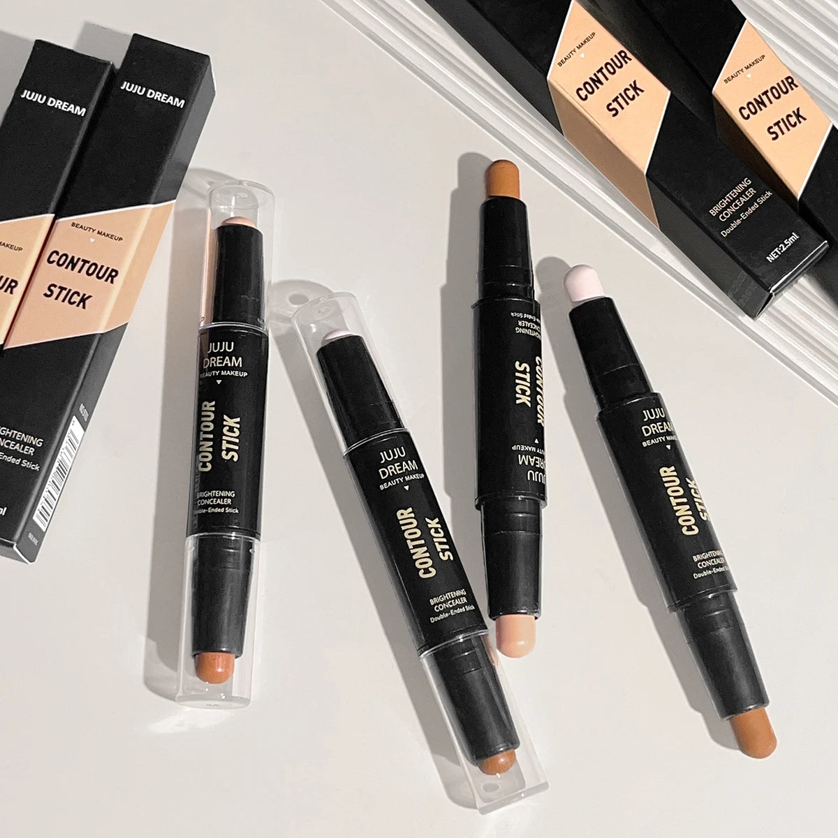 Dual-ended contour stick, facial foundation, concealer, long-lasting dark circles, correcting contour concealer, makeup Beauty World Shop