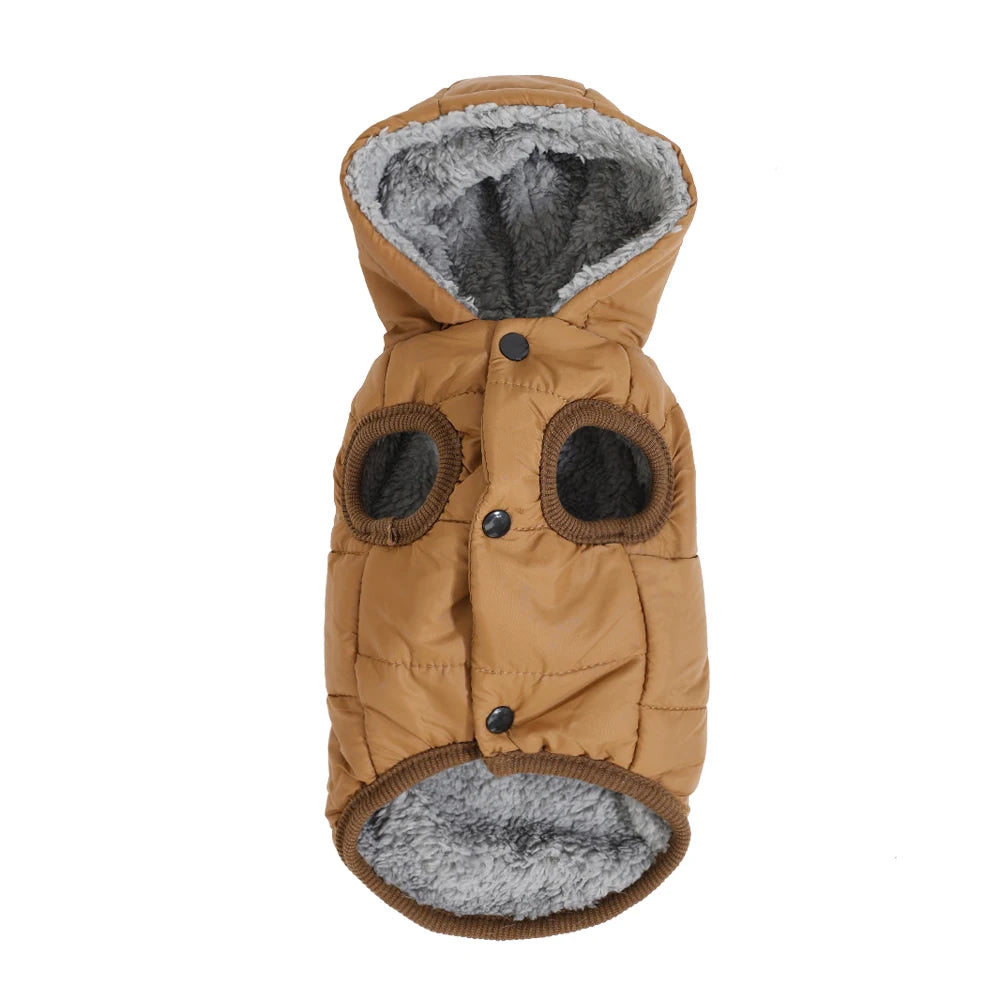 Warm Fleece Dog Coat Hoodie For Small Medium Dogs Winter Puppy Clothes Jacket With D-ring Thick Cozy Pug Dachshund Parka Costume Beauty World Shop