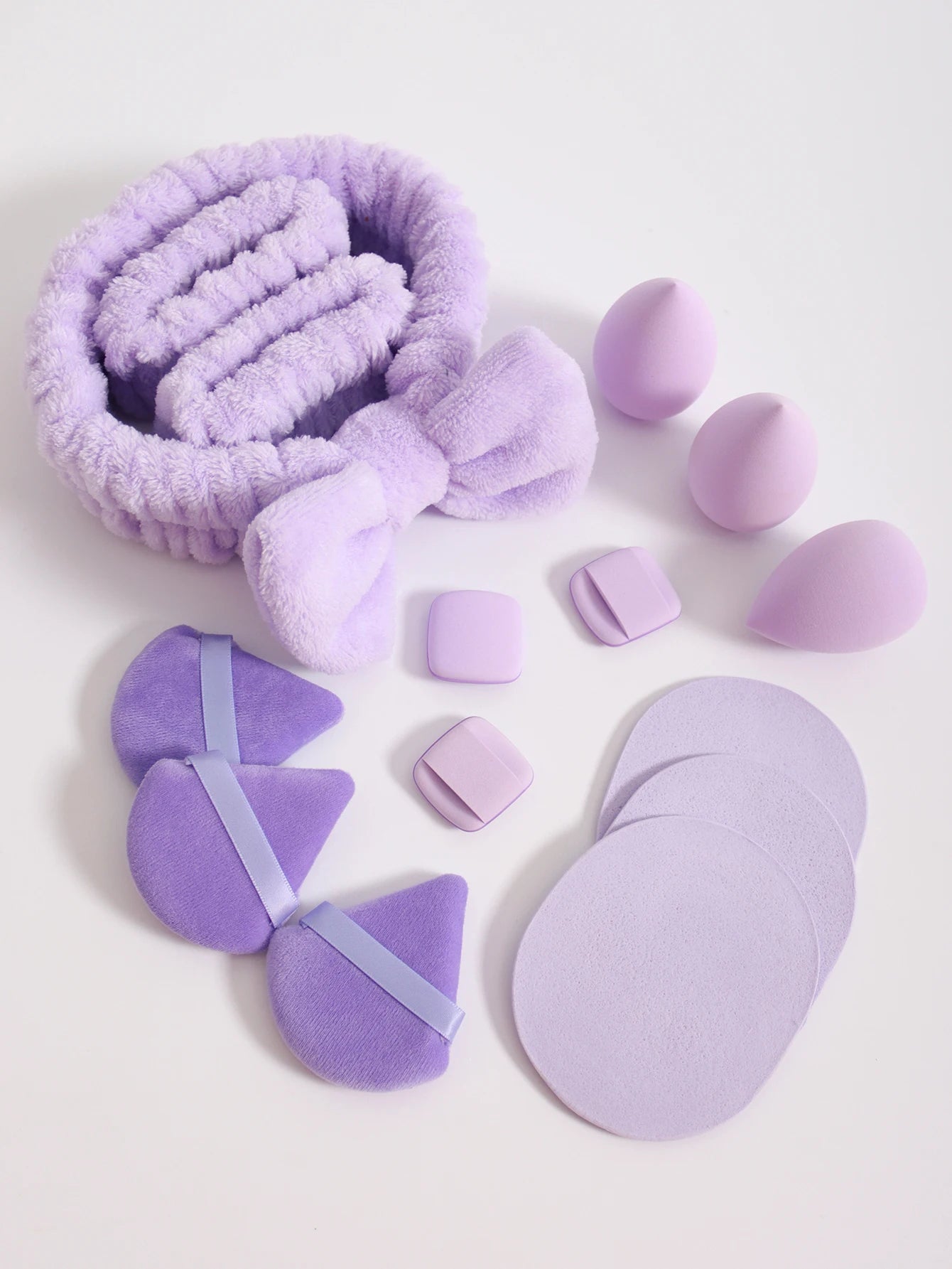 15 件套 Cosmetic Puff Makeup Sponge Blender Beauty Egg Foundation Sponges Puff Wash Face Headband Wristband Make up Accessories Beauty World Shop