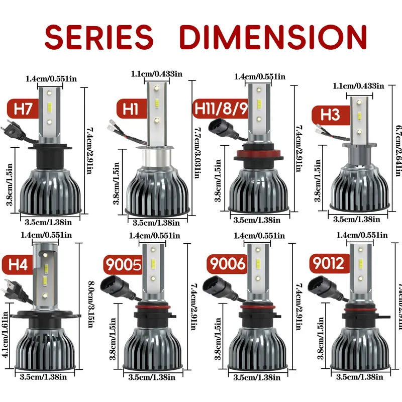 Heyword 22000lm 160W 1860 CSP chip 3000k/4300k/6000k/8000k Car LED Headlight   h4 h7 h1 LED headlights 9005 H7  h9 h11 led light Beauty World Shop