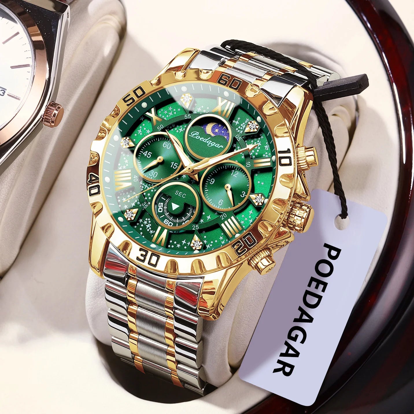 POEDAGAR Luxury Man Watch Waterproof Luminous Stainless Steel Quartz Men's Wristwatch Chronograph Military Watches For Men Reloj Beauty World Shop