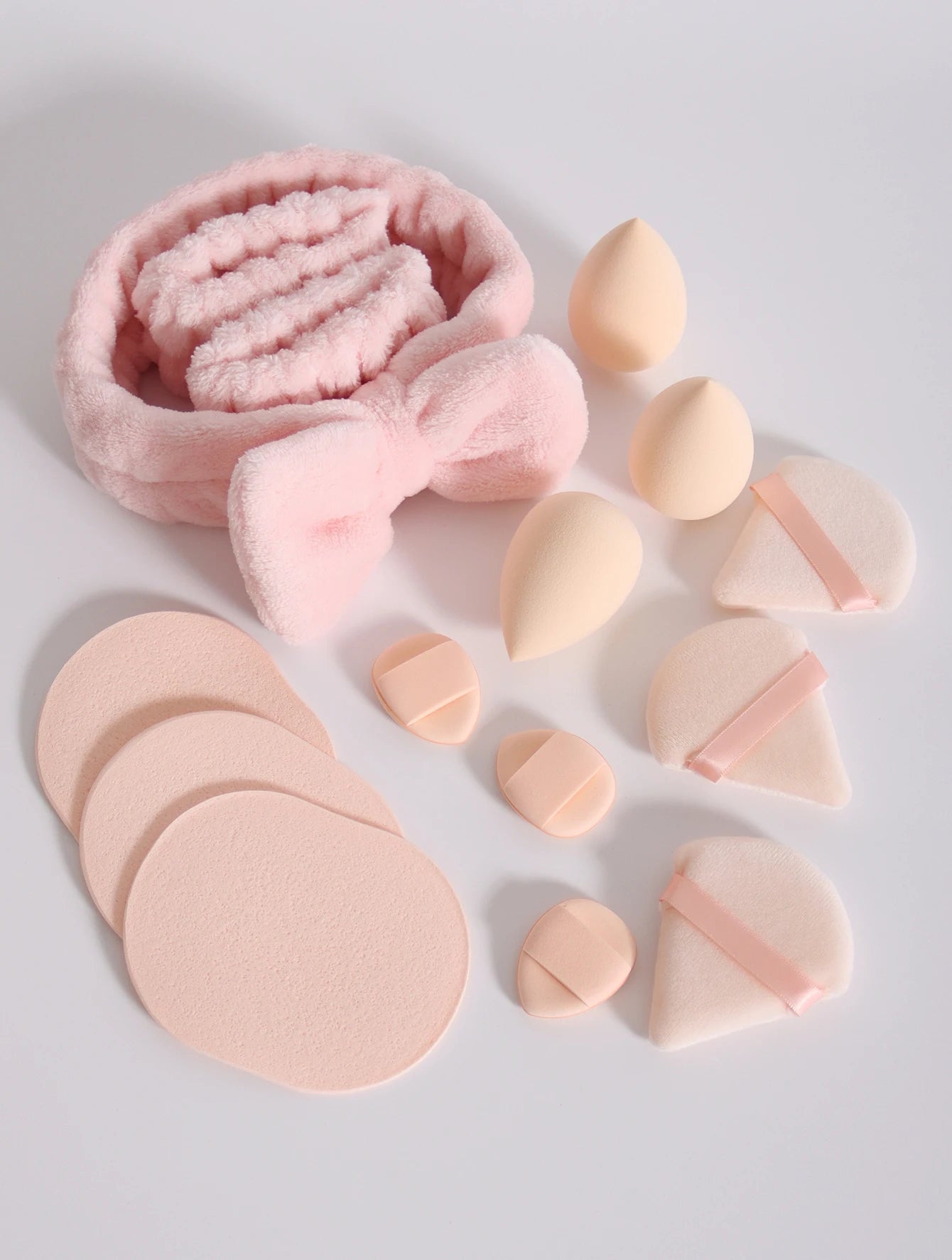 15 件套 Cosmetic Puff Makeup Sponge Blender Beauty Egg Foundation Sponges Puff Wash Face Headband Wristband Make up Accessories Beauty World Shop