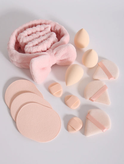 15 件套 Cosmetic Puff Makeup Sponge Blender Beauty Egg Foundation Sponges Puff Wash Face Headband Wristband Make up Accessories Beauty World Shop