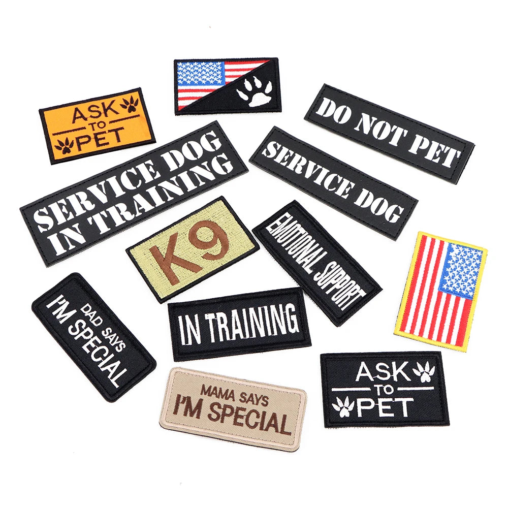 1 Piece Dog Patch for Service Dog Vest Cat Vest Removable Tactical Harness Service Dog Puppy Training Embroidered Patch Beauty World Shop
